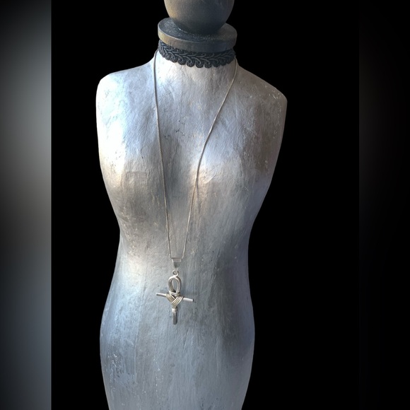 TL-TC Sterling Silver Ankh Cross Unisex Mens Necklace Woman’s Necklace Jewelry - Picture 4 of 8